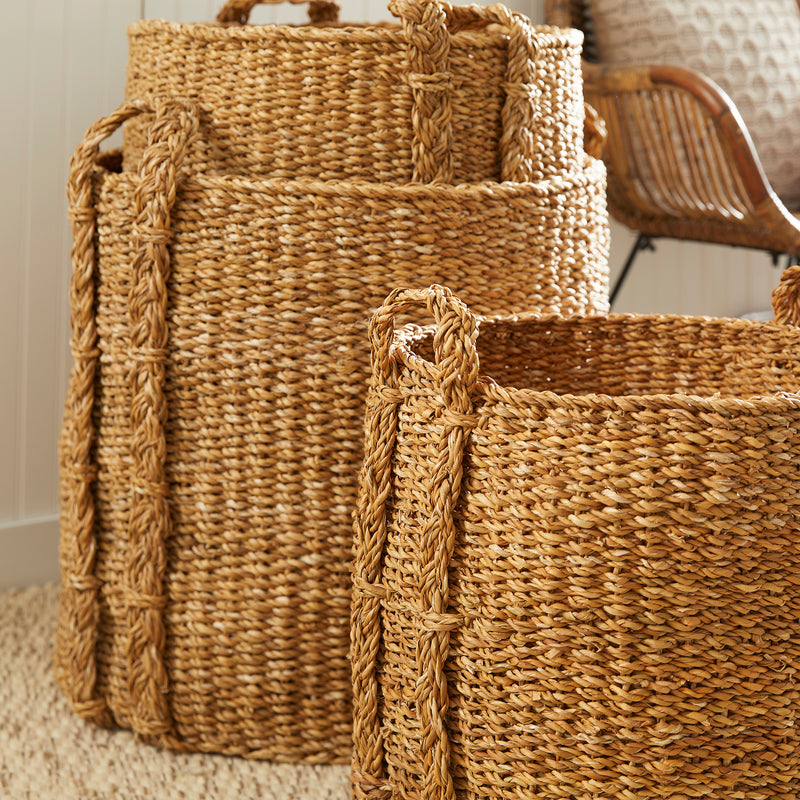 NAPA Home & Garden, SEAGRASS ROUND BASKETS LARGE, SET OF 3,SG2028