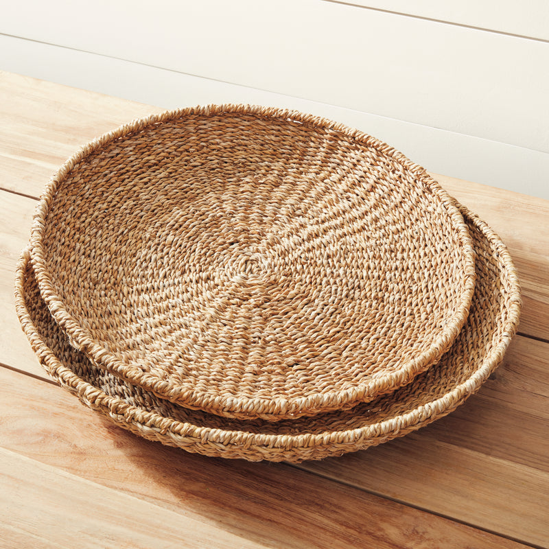 NAPA Home & Garden, SEAGRASS ROUND TRAYS, SET OF 3,SG2034