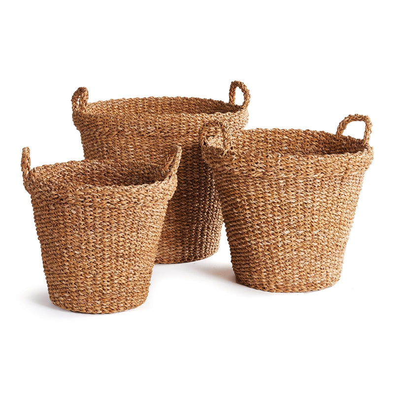 Napa Home Garden, SG TAPERED BSKTS W/HNDLS&CUFFS ,SET OF 3,sg400