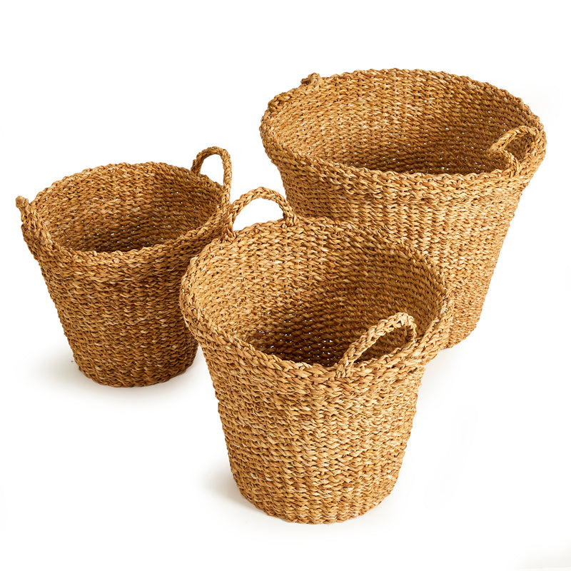 NAPA Home & Garden, SEAGRASS TAPERED BASKETS WITH HANDLES, SET OF 3,SG400