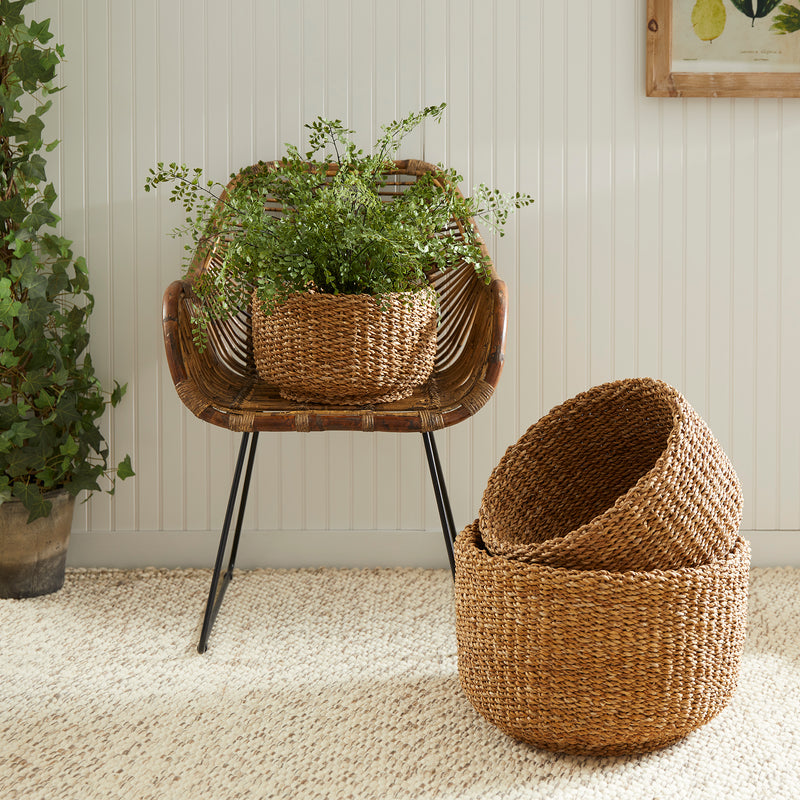 NAPA Home & Garden, SEAGRASS CYLINDRICAL BASKETS, SET OF 3,SG404