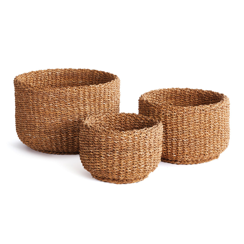 NAPA Home & Garden, SEAGRASS CYLINDRICAL BASKETS, SET OF 3,SG404