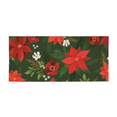 Holiday Poinsettia Flower with Leaf Flocked Coir Sassafras Switch Mat, 22"x10"