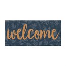 Grateful Gatherings Welcome Friends of Fall Flocked Coir Sassafras Switch Mat, "Welcome", 22"x10"