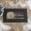 Autumn Twilight Tree Of Life Flocked Coir Sassafras Mat, 22"x10”