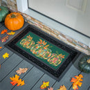 Grateful Gatherings Jacobean Pumpkin Flocked Coir Sassafras Mat, 22"x10”