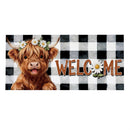 Floral Highland Cow Plaid Sassafras Switch Mat