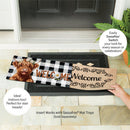 Floral Highland Cow Plaid Sassafras Switch Mat