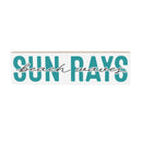 Blue Coastal Make Waves Wood Mantle Sign, "Sun Rays Beach Waves", 18"x5"