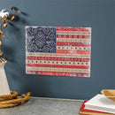 Americana BOHO By JG, 15.5"L x 11.5"H Medium Metal Wall Sign, Boho Americana Flag