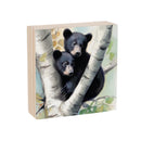 High Country Bear Family Wood Sign Plock, Baby Bears, 6"x6"