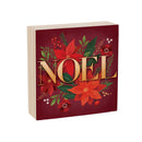 Holly Homestead Sign Wood Block, "Noel", 6"x6"