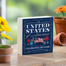 Red White & Bloom Sign Wood Block, United States, 6"x6"