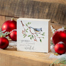 Snowbirds Sign Wood Block, "Peace in the World", 6"x6"