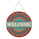 Southwest Pueblo Wood Door Decor, Aztec "Welcome", 18"