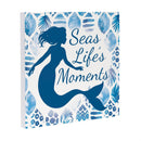 Blue Coastal Coral Sea Indoor Wall Décor, Wood, Mermaid "Seas Life's Moments", 12"x12"