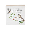 Snowbirds Sign Wood Block, "A Warm Winter Hello", 6"x6"