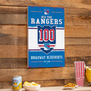 New York Rangers,100 Anniversary Wood Wall Sign, 16x24