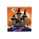 Haunted House Sign Wood Block, Halloween Mansion, 6"x6"