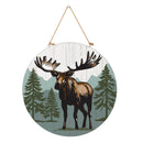 High Country Wilderness Wood Door Decor, Moose, 18"