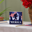 Red White & Bloom Sign Wood Block, Bigfoot, 6"x6"