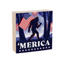 Red White & Bloom Sign Wood Block, Bigfoot, 6"x6"