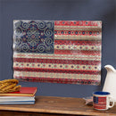 Americana BOHO by JG, 23.5"L x 17.5"H Large Corrugated Metal Wall Sign, Flag