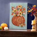 Harvest Blossom Wall Decor, Wood, Pumpkin and Sunflower Bouquet, 24"x16"