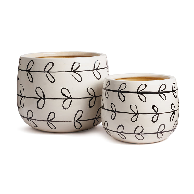 NAPA Home & Garden, MILLIE HAND-PAINTED POTS, SET OF 2,SR254BK