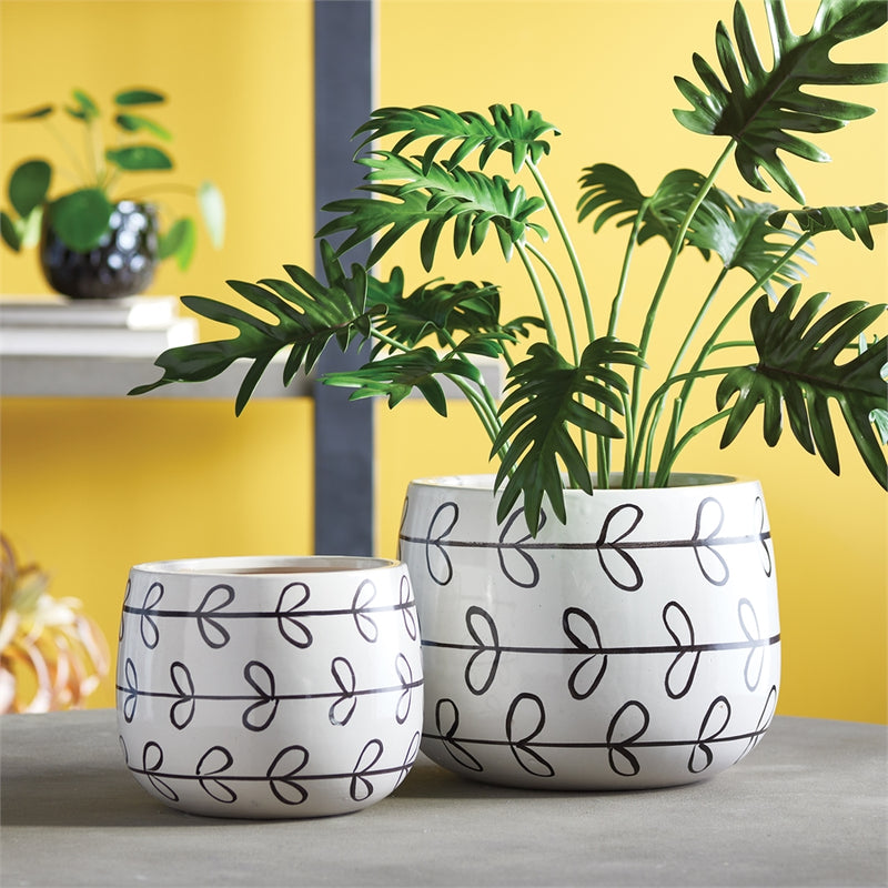 Napa Home Garden, MILLIE HAND-PAINTED POTS ,SET OF 2,sr254bk