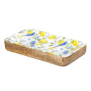 Seaside Retreat Songbird Citrus Serveware, Wood Rectangular Tray, 6.75"L