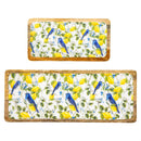 Seaside Retreat Songbird Citrus Rectangular Wood Serving Tray, Set of 2