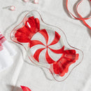 Sugar & Stripes Serveware Glass Peppermint Shaped Plate, 11.4"