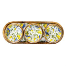 Seaside Retreat Songbird Citrus Wood Server with Bowls, 13"L