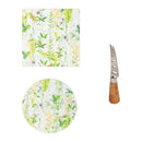 VivaStyle Veranda Garden, Wooden Cheese Board with Knife, Asst of 2(1 square & 1 round)