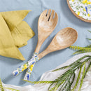 Seaside Retreat Songbird Citrus Wood Salad Server Set