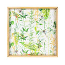 VivaStyle Veranda Garden Square Wood Serving Tray with Handles, Nested Set of 2