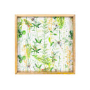 VivaStyle Veranda Garden Square Wood Serving Tray with Handles, Nested Set of 2