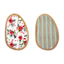 VivaStyle Poinsettia Bliss Serveware, Irregular Shaped Wood Serving Tray, 12"L, Asst of 2