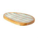 VivaStyle Poinsettia Bliss Serveware, Irregular Shaped Wood Serving Tray, 12"L, Asst of 2