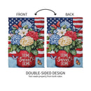 Patriotic Hydrangeas Suede House Flag