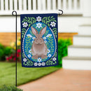 Floral Patterned Rabbit Suede Flag Garden