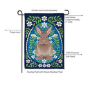 Floral Patterned Rabbit Suede Flag Garden
