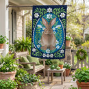 Floral Patterned Rabbit Suede Flag House