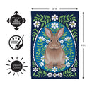 Floral Patterned Rabbit Suede Flag House