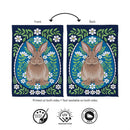 Floral Patterned Rabbit Suede Flag House