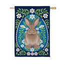 Floral Patterned Rabbit Suede Flag House