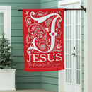 JC For Christmas Front Back Suede Flag House