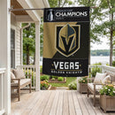 Vegas Golden Knights 2026 Stanley Cup Champions Embossed Suede House Flag