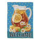 Sweet Tea Welcome Suede Garden Flag
